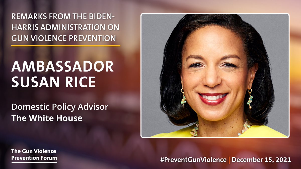 The 3rd Annual Gun Violence Prevention forum kicks off at 11am with introductions and opening remarks from @MichaelJDowling and Dr. David Battinelli, and a message from @WhiteHouse's @AmbassadorSusanRice. Join us at bit.ly/GVP2020 and help #PreventGunViolence.