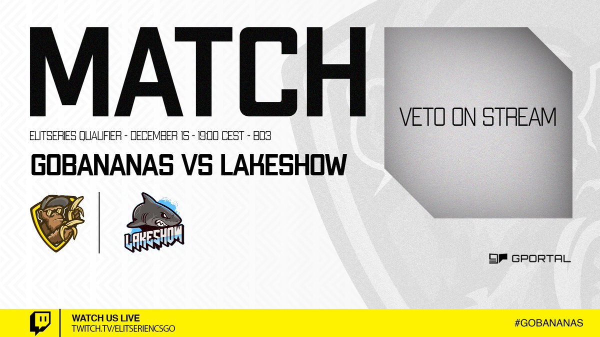 GoBananas π (@gobananascsgo) on Twitter photo Elitseries Qualifier Alert!
Today we'll be playing <a href="/LakeShowCSGO/">Team LakeShow</a> for a spot in <a href="/SECSGO/">Svenska Elitserien CS2</a>!
Win = GoBananas in Elitserien next season
Lose = Regionserien
π 19:00
πΊοΈ BO3
π» twitch.tv/elitseriencsgo
#GoBananas Elitseries Qualifier Alert!
Today we'll be playing <a href="/LakeShowCSGO/">Team LakeShow</a> for a spot in <a href="/SECSGO/">Svenska Elitserien CS2</a>!
Win = GoBananas in Elitserien next season
Lose = Regionserien
π 19:00
πΊοΈ BO3
π» twitch.tv/elitseriencsgo
#GoBananas