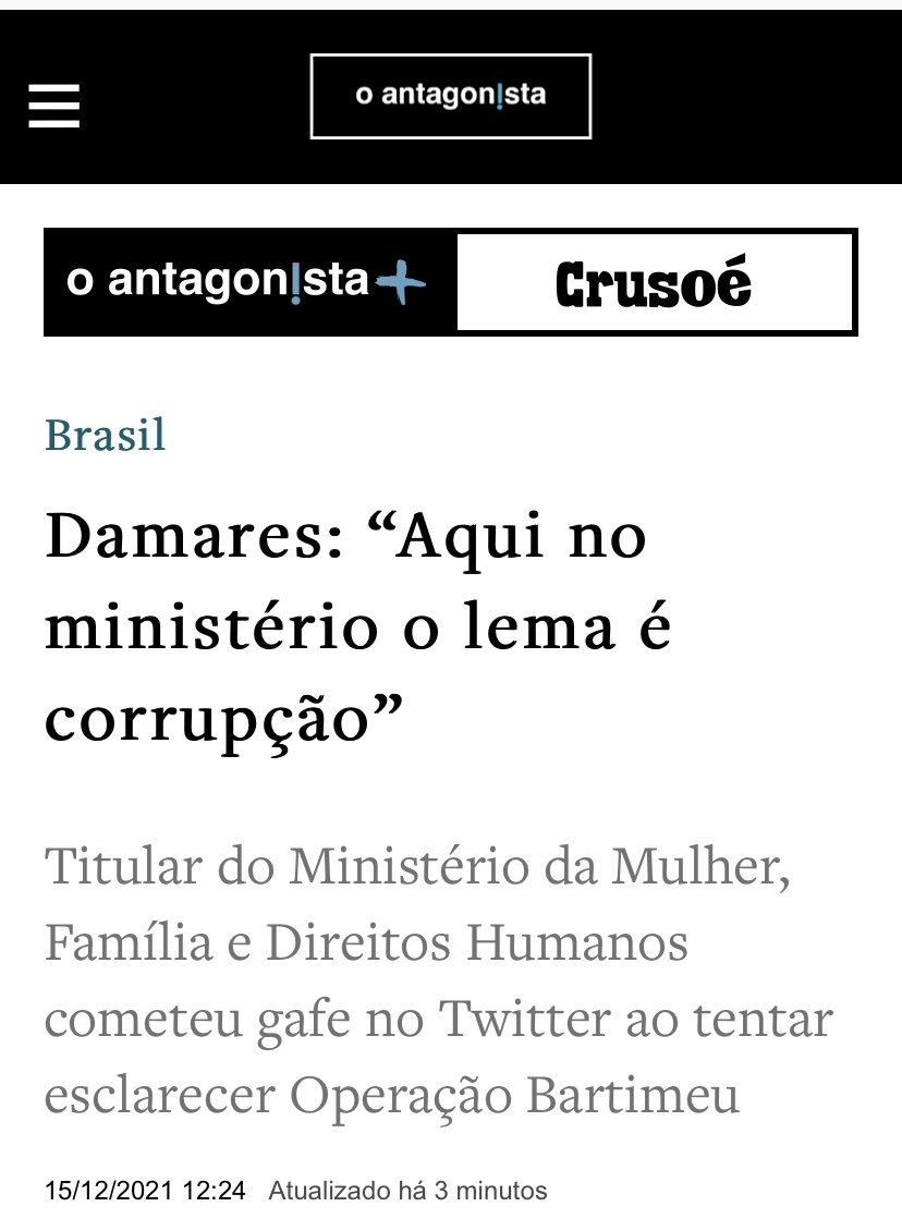 Aqui não tem corrupção' - Crusoé