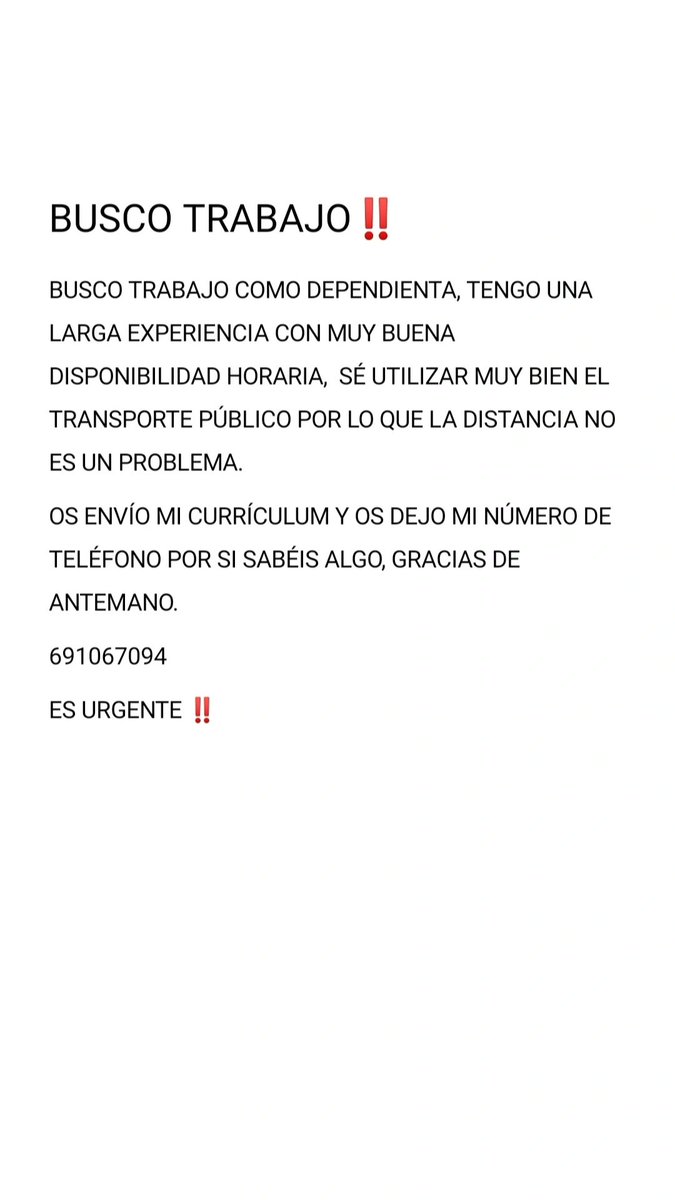 no me puedo permitir estar sin trabajar, me ayudáis a difundir...?