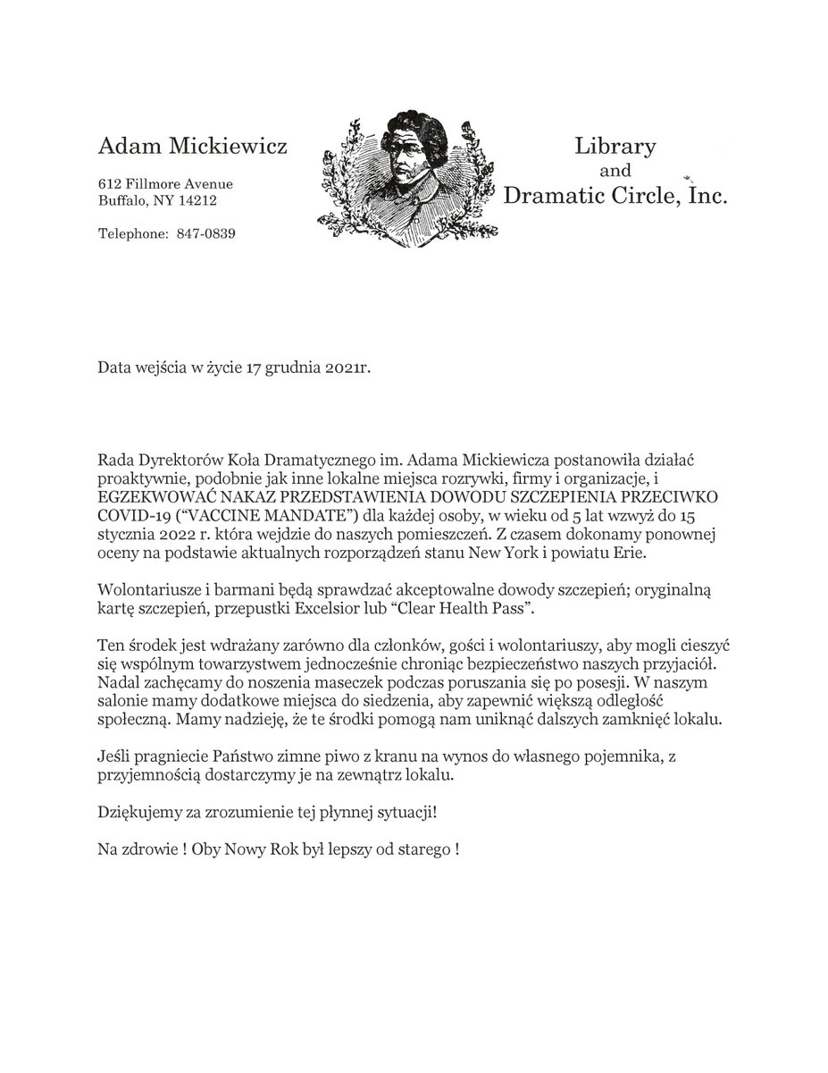 Adam Mickiewicz Library and Dramatic Circle Inc. tweet media