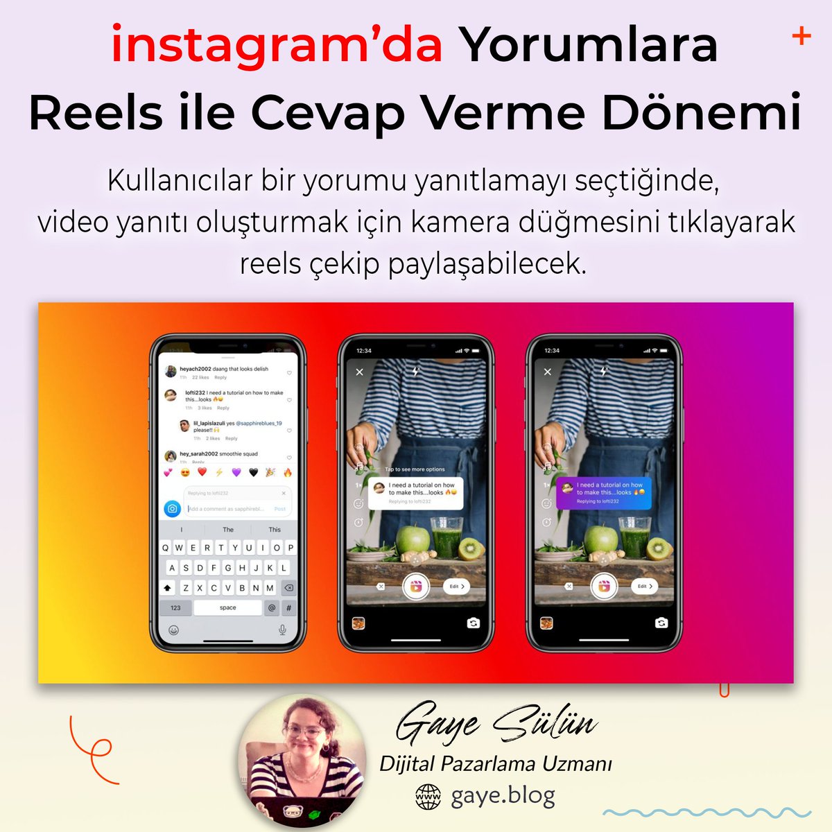 Instagram'ın reels için yenilikleri bitmiyor 👉 Artık gelen yorumlara reels çekerek cevap verebileceğiz.. 📲

#instagram #sosyalmedya #reels #sosyalmedyatrendleri #içeriküretimi #gayeblog