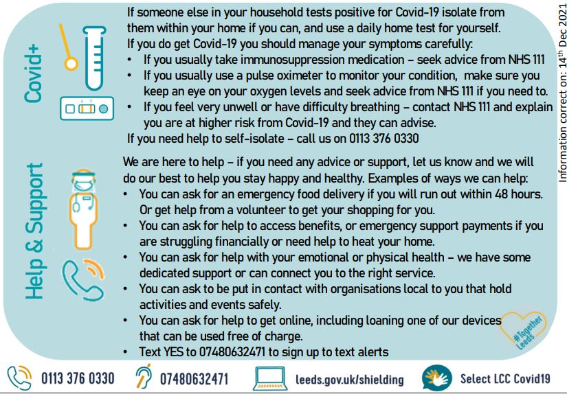 Read up to date advice for people at higher risk from Covid-19. leeds.gov.uk/shielding Take extra care whilst rates of infection are high. @TTSLeeds @MyForumCentral @AgeFriendlyLDS @leedsdaa