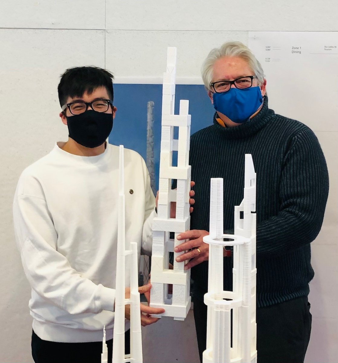 Jon Pickard joined PC Intern Calvin Yue as a final review critic at the Yale School of Architecture. The models pictured were developed by Calvin and his team for their skyscraper design studio. Great work, Calvin! 

#PickardChilton #architecture #design #skyscraperdesign