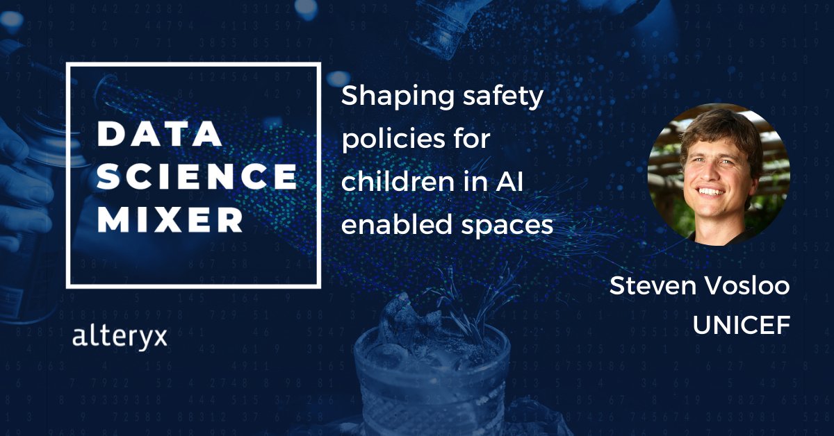 stevevosloo's tweet photo. How are children affected by #AI systems? On the @alteryx podcast I shared what data scientists should keep in mind to ensure the rights of children in digital spaces. Thanks for the opportunity! https://t.co/mSeCKyb7d0 #DataScienceMixer #ai4children https://t.co/NRh4y5zWus
