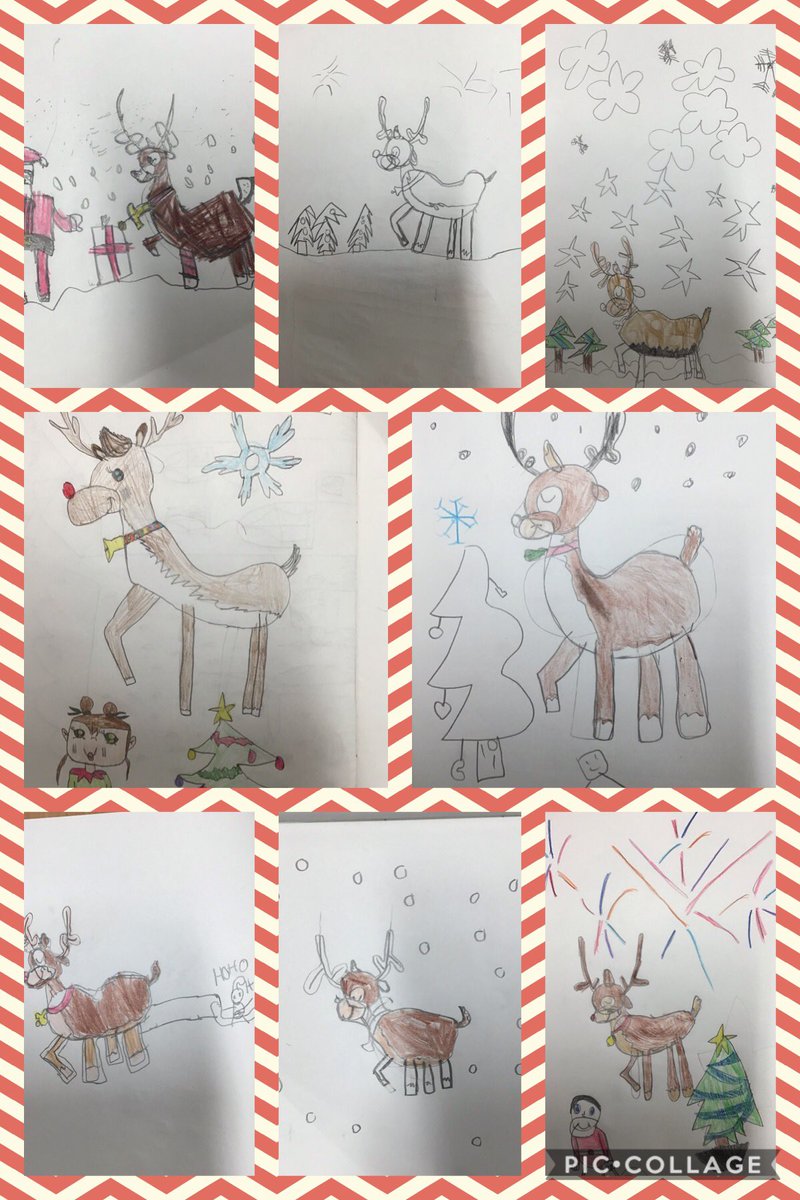GreenwayPrimary's tweet photo. Year 3 have been just like ‘Creative Catrin’ today. We followed a step by step video of how to draw reindeer. We think they turned out fantastic 🤩✏️ #creativecatrin @CSC_ExpArts https://t.co/NjSSibvAFR