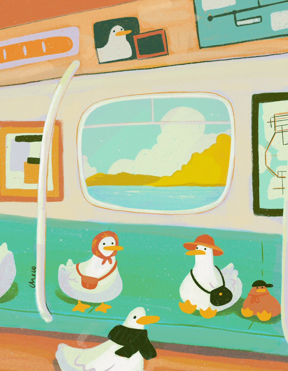 chocolettchoo's tweet image. Ducks using the train 🚂