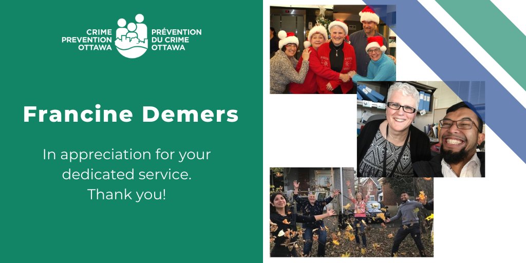 This year, we’re pleased to present a special award to Francine Demers in appreciation for her 16 years of service with CPO. Francine will retire at the end of this year, and we wish her the very best retirement has to offer!