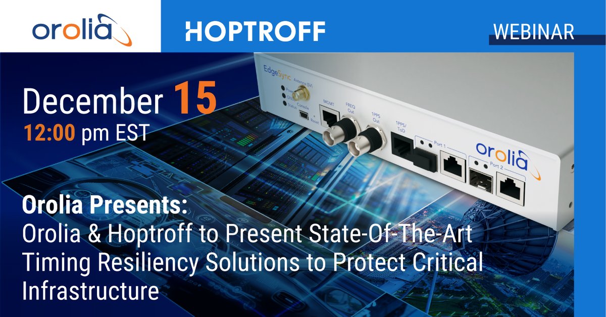 SafranNT's tweet photo. It's one hour before our webinar! 💻

Don't miss your chance to attend our joint webinar with Hoptroff today at 12:00 PM EST.
➡️ Register here to learn more: https://t.co/UDhklENOvZ

#Timing #Synchronization #GNSS #GPS #PNT #Orolia #Hoptroff #OroliaWebinars #OroliaPartners https://t.co/lVtiiUKYN9