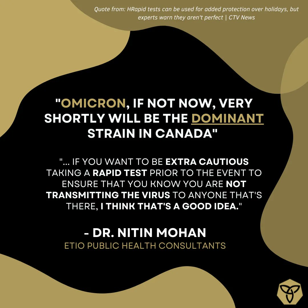 The omicron variant is beginning to cause a lot of doubts and anxiety surrounding the holiday season. Here is a quote from ETIO's Dr. Mohan commenting on the use of rapid tests for your holiday events! check out the article here: buff.ly/3F5REiU