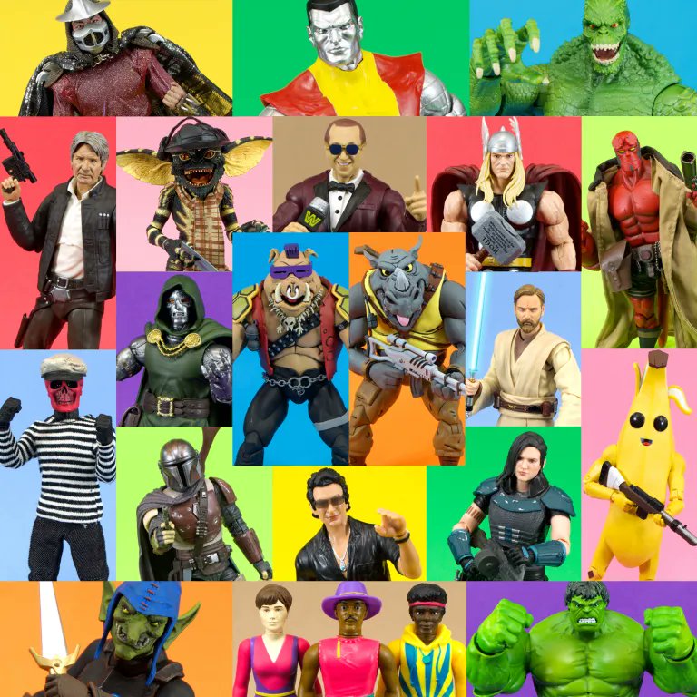 VeebsToys's tweet photo. Picking my "Best of" list for 2021 is just as eye-crossing as it ever is - there have been a LOT of good #actionfigure releases this year. I think I have my #figureoftheyear all sorted, but narrowing down the collage is really tough. Here are 2018, 2019, and 2020. #Fwoosh https://t.co/amDd5NsOHN