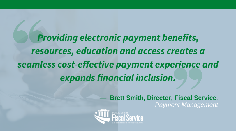 FiscalService's tweet photo. #WednesdayWisdom Electronic payments provide a modern, seamless, inclusive, and secure payment experience. Learn more about the #FMVision to deliver 99% @USTreasury payments electronically by 2030. ➡️https://t.co/SBCF6NHsts https://t.co/EB5YI13UA2