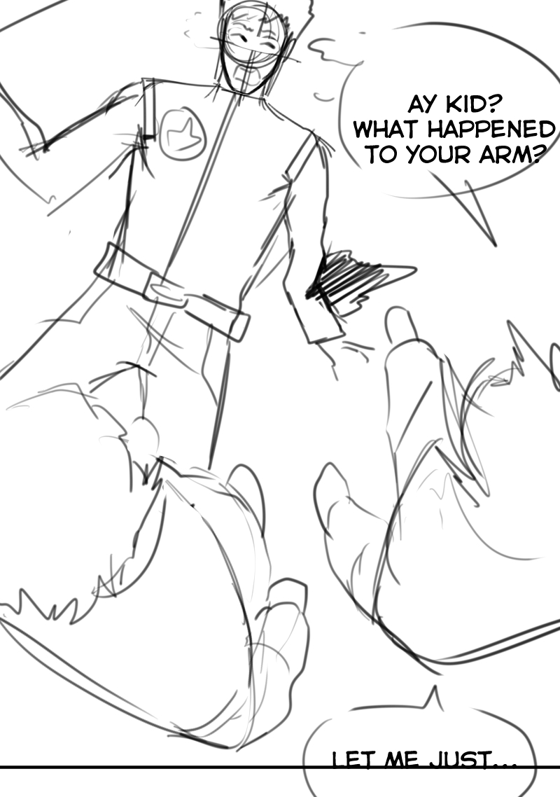 fun fact, kai was originally gonna have his left arm stabbed by seno and Kenny then tortured towards the end of the Kidnapped arc. we took it out because it didn't leave kai many options to get him to the plot twist later on 