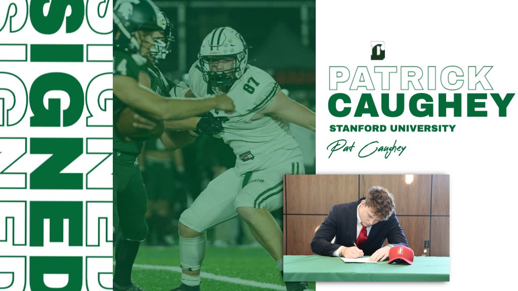 OFFICIALLY SIGNED!  Hey <a href="/StanfordFball/">Stanford Football</a>, Pat Caughey <a href="/patcaughey1/">Pat Caughey</a> is on his way!  Congrats to <a href="/delbartonfb/">Delbarton Football</a> DE Pat Caughey on signing his <a href="/NCAA/">NCAA</a> National Letter of Intent this morning to play football at <a href="/Stanford/">Stanford University</a> next season! #NSD21