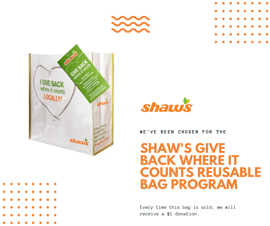 WaysideYFSN's tweet photo. We're excited to share that for every $2.50 GIVE BACK WHERE IT COUNTS Bag purchased this month at the @shaws at 301 Pond St. in Ashland we'll receive a $1 donation! #givebackwhereitcounts #dogood https://t.co/SH2CtFOKo7