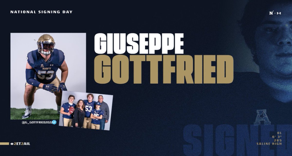 Giuseppe Gottfried (@g_gottfried2022) on Twitter photo Officially a Midshipmen! 🖊⚓️🏈@NAVYCoachKen <a href="/CoachConiglio51/">Joe Coniglio</a> <a href="/CoachAIngram/">Ashley Ingram</a> <a href="/CoachORourke/">Danny ORourke</a> <a href="/NavyFB/">Navy Football</a> #GoNavy #BeatArmy #2et2ail Officially a Midshipmen! 🖊⚓️🏈@NAVYCoachKen <a href="/CoachConiglio51/">Joe Coniglio</a> <a href="/CoachAIngram/">Ashley Ingram</a> <a href="/CoachORourke/">Danny ORourke</a> <a href="/NavyFB/">Navy Football</a> #GoNavy #BeatArmy #2et2ail