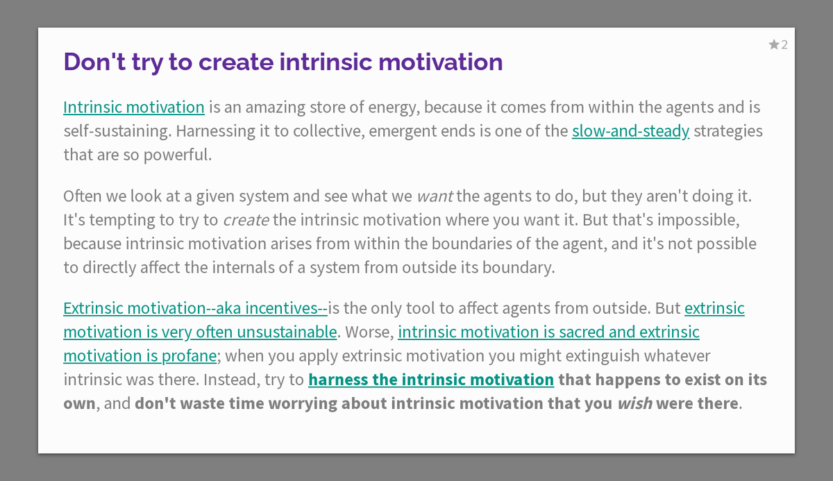 CardsCompendium's tweet photo. Don't try to create intrinsic motivation https://t.co/5XPTo28Rrw https://t.co/sn1CCu3ZjN