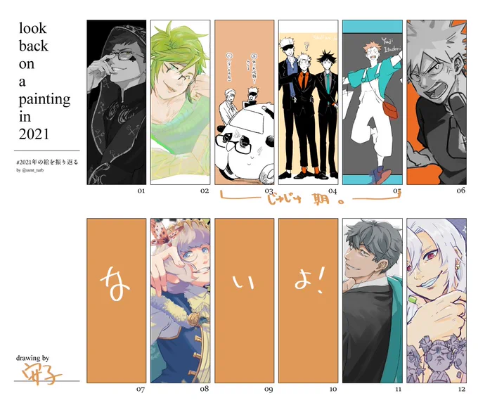 #2021年の絵を振り返る 
描いたり描かなかったりが激しいのでね…。
来年もよろしくお願いいたします。 