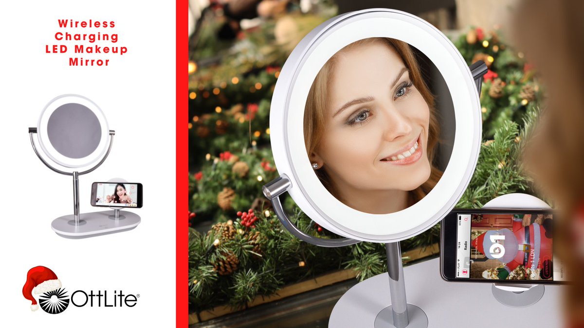 OttLite's tweet photo. Fa-la-la-fabulous! 🎄💄
Recognized by @Glamour Magazine as "Best for Magnification," the OttLite Wireless Charging LED Makeup Mirror can help you look your holiday best with crisp natural daylight illumination!
https://t.co/5cReqWTV3u
#HolidayMakeup #MakeupMirror #OttLite https://t.co/u38jkIa7my