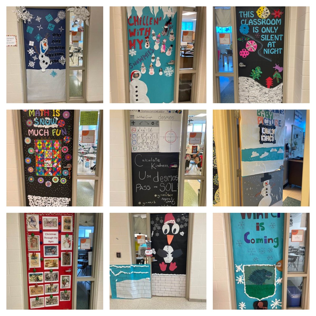 Teachers and students collaborated together in our Renaissance Winter Door Decorating Contest. Here are some of the amazing finished products.