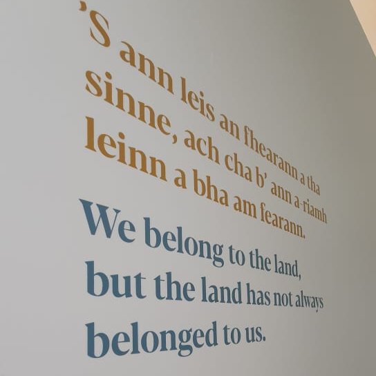 Interpreting the story of Galson Estate buyout with flexible display units, an excellent project with a great team, thanks to <a href="/UrrasOG/">Galson Estate Trust</a> for all their input and <a href="/EVMscotland/">EVM</a> for production and install. #Interpretation #design #exhibition #Installation #communitybuyout #IsleofLewis