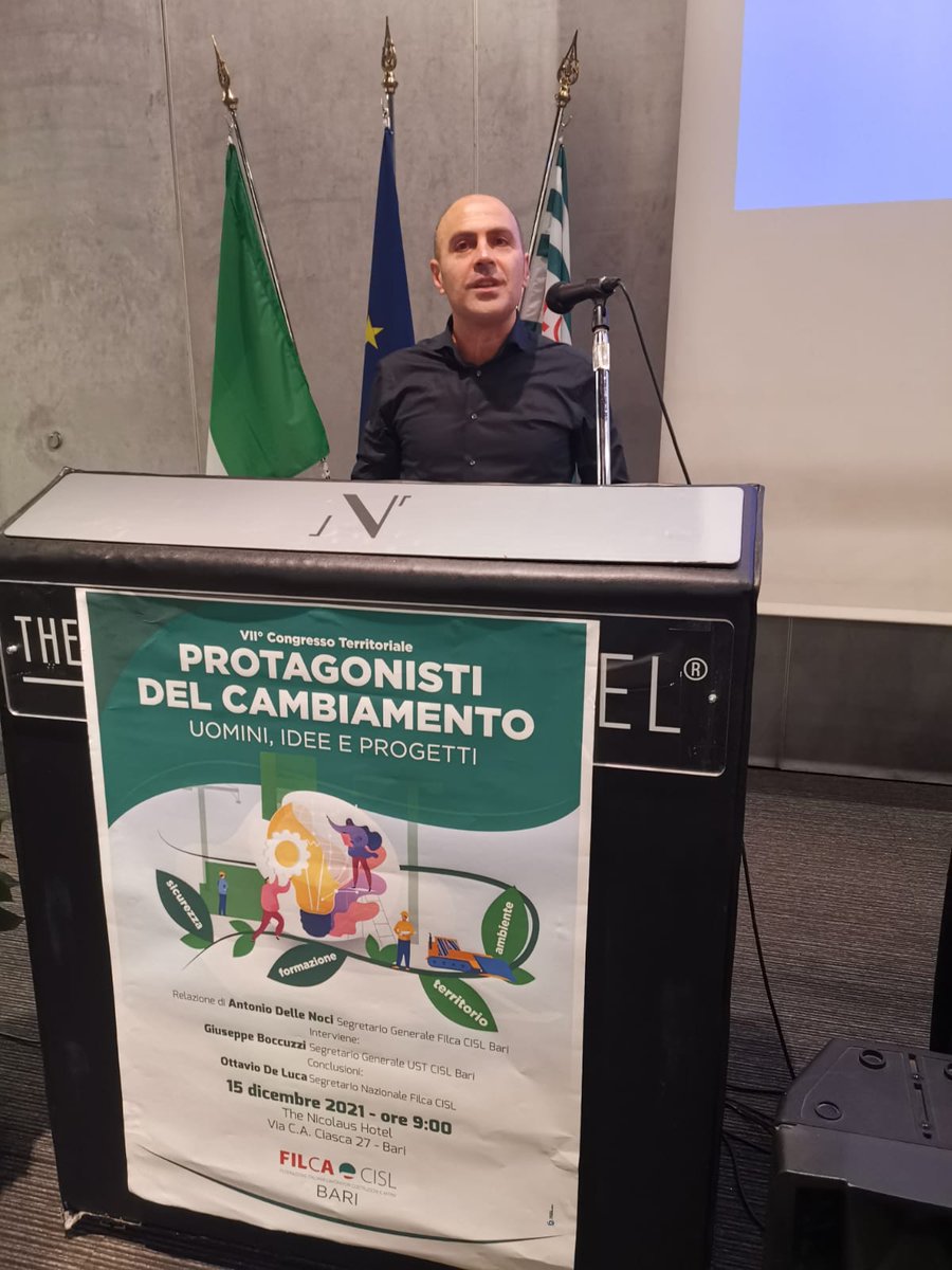 cisl_bari's tweet photo. L'intervento del nostro Segretario generale @boccuzzibeppe al VII° Congresso territoriale #filcacislbari @antonia_sinisi https://t.co/XJtSjtqGvd