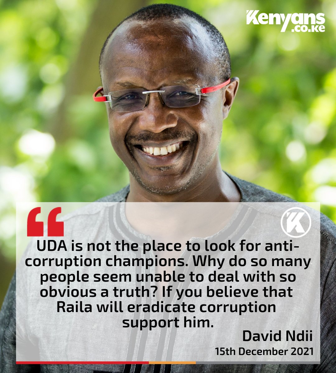 Kenyans's tweet image. UDA is not the place to look for anti-corruption champions. - @DavidNdii