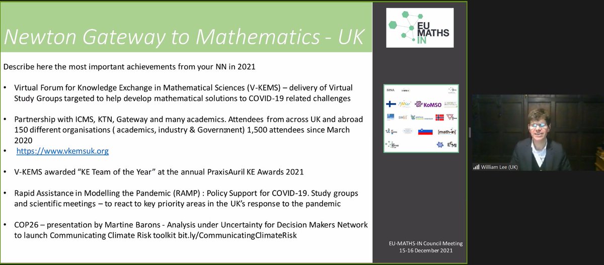 Great to see our #knowledgeexchange activity highlighted earlier at the @eu_maths_in conference. @NewtonInstitute @NewtonGateway @ICMS_Edinburgh @KTN_Maths https://t.co/Z4T9qC0hqg