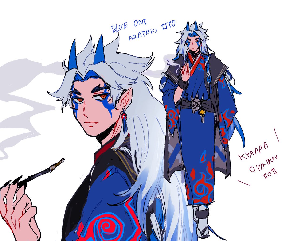 singto_u's tweet photo. what is he was raised as a blue oni😳 #aratakiitto https://t.co/O8sCriMkVj