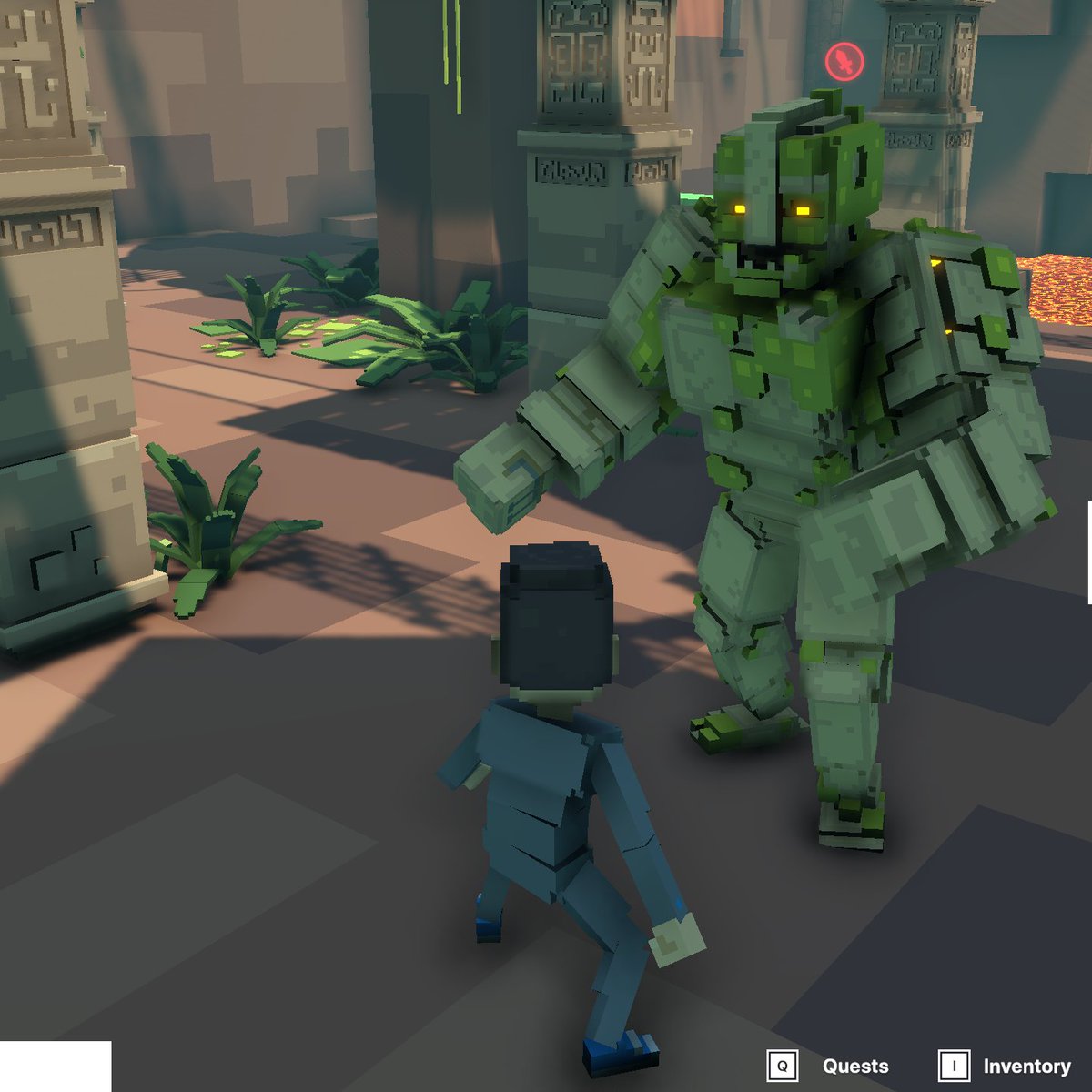 ChanReborn's tweet photo. @TheSandboxGame Fighting with 2 golems
#SandboxAlphaContest https://t.co/GACpDHMxo6