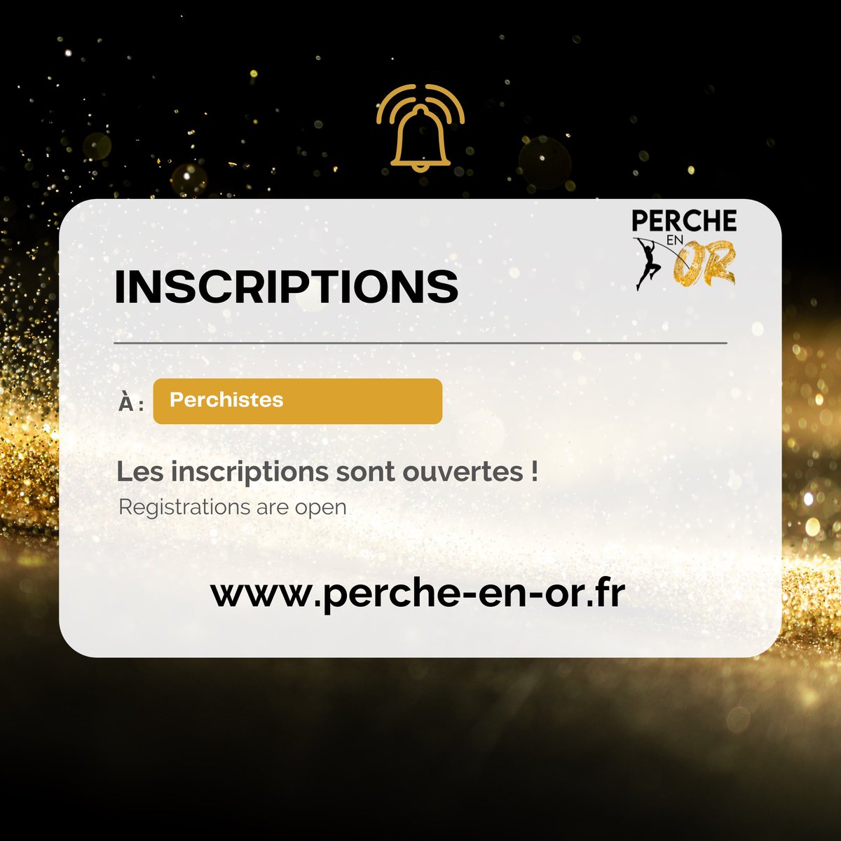 Perche_en_or's tweet photo. 💫 𝗟𝗲𝘀 𝗶𝗻𝘀𝗰𝗿𝗶𝗽𝘁𝗶𝗼𝗻𝘀 𝘀𝗼𝗻𝘁 𝗼𝘂𝘃𝗲𝗿𝘁𝗲𝘀 💫
On vous donne rendez-vous sur https://t.co/cnTXKsTv9q pour vous inscrire 🔥🤩
#perche #polevault #polevaulter #percheelitetour #percheenor https://t.co/tWx3fneq3c