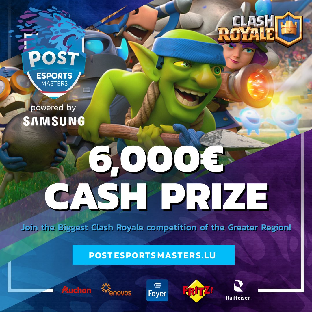 popgamingfest's tweet photo. WHAT IF YOU WERE THE NEXT #CLASHROYALE CHAMPION? 🏆 👑

💰 6,000€ Cash Prize to win
📍 Open to all players from Luxembourg and the Greater Region
📝 Registration and more info on https://t.co/cHDmkHFvW6 https://t.co/VHdgcXvBlo