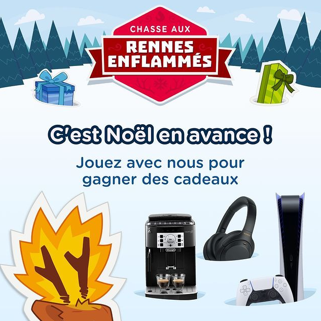 🔥 Concours 🎁 

Retour de la Chasse aux Rennes sur Dealabs ! 🦌 

On vous offre des PS5, des casques Sony XM4, des De'Longhi Magnifica S, cartes cadeaux Amazon, Cdiscount, Oxybul, Adidas... 

RT et cliquez ici 👇
➡ dlbs.fr/ud44Z ⬅