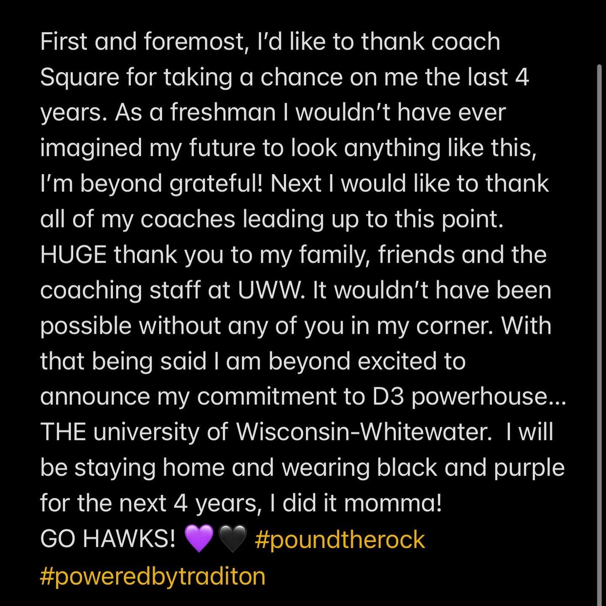 jamestsakonas3's tweet photo. 177% COMMITTED 🖤💜 @WarhawkFootball @Allenbt29 @Coach_Bullis @coachsquare @Coach_Hopkins40 @Wilmot_Football @WilmotSports @PrepRedzoneWI @OliverJamesWes1 @MJ_NFLDraft https://t.co/imop4AI3ZG