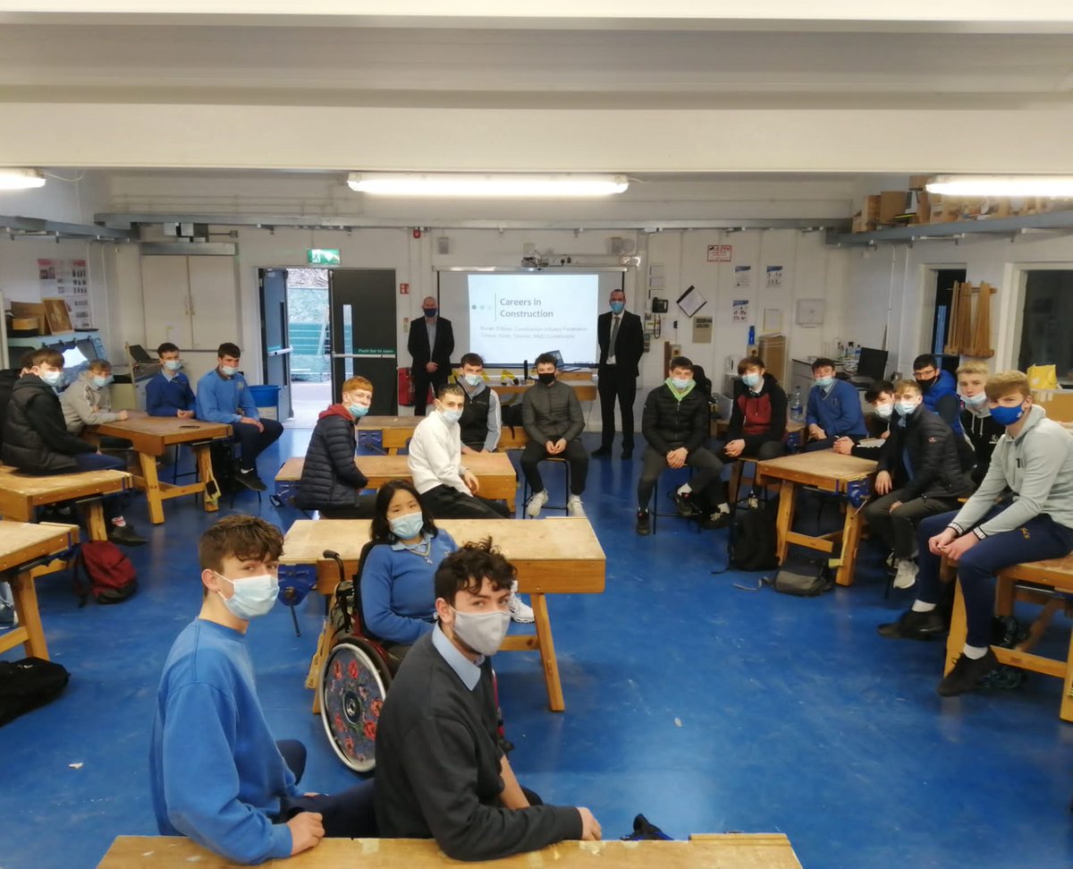 Great to present on Careers in Construction with Cormac Smith of  MMD Construction today in Kinsale Community School <a href="/KinsaleComSch/">Kinsale Community School</a> . It's an exciting time to join the industry with a pipeline of work with the NDP, Housing For All and National Retrofit Plans. <a href="/CIF_Ireland/">Construction Industry Federation (CIF)</a>