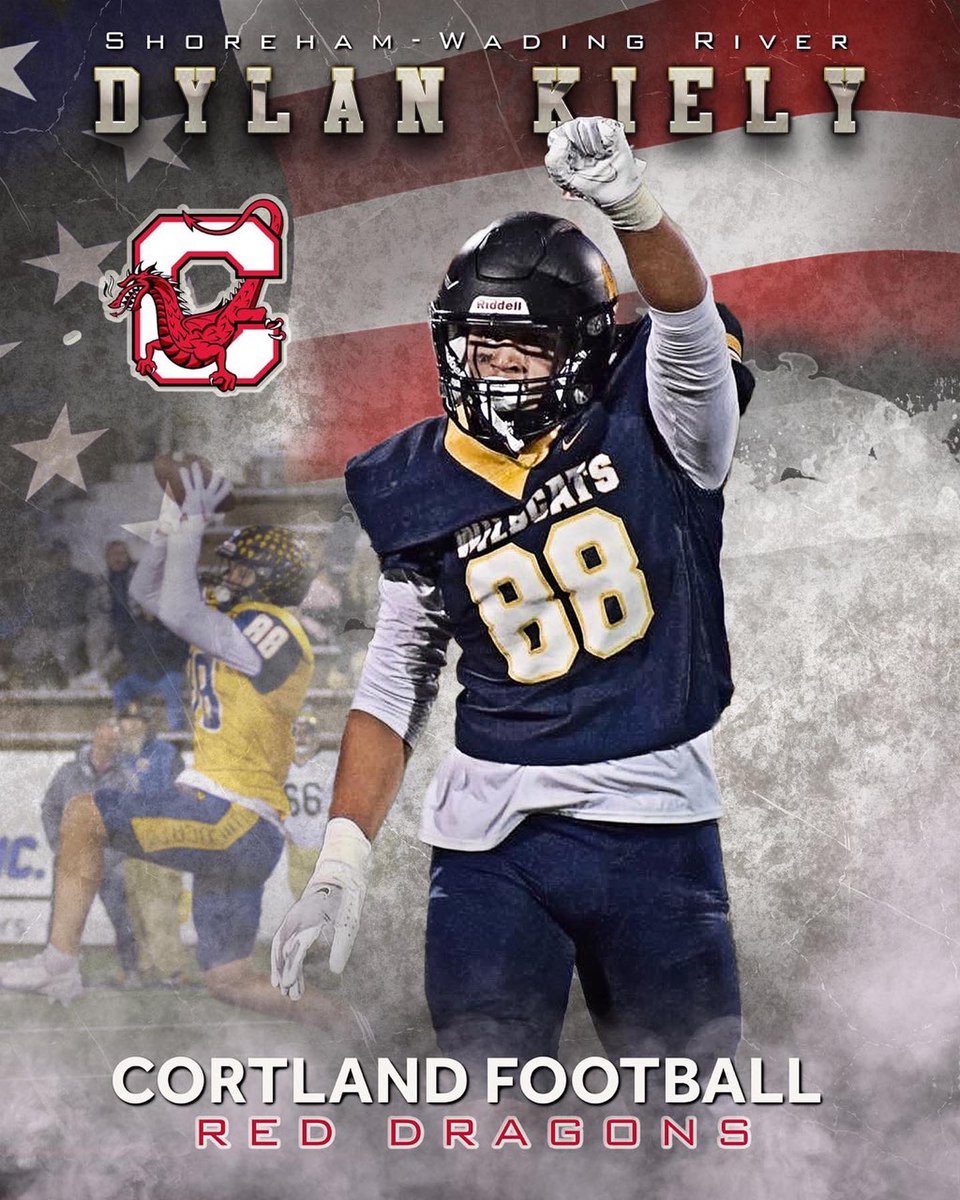 DylanKiely2022's tweet photo. Proud to announce my commitment to continue my academic and athletic career at Cortland! Huge thanks to my family, teammates and coaches. Can’t wait to get to work‼️🔴🐉 #BeatIthaca @CortlandStateFB @_CoachFitz @Coach_ASmith45 @CoachRomer https://t.co/F8SzEyh1bV