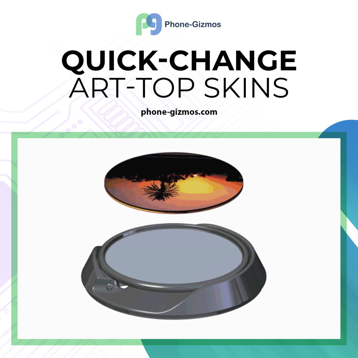 📱 We added an easily removable adhesively bonded art-top to a center recess in the button top, to allow you to change the art-top to your liking.

👉Click here to learn more 🌐 phone-gizmos.com

#PhoneGizmos
#ZGrip #ZMount
#Indiegogo #MobileAccessories #PhoneAccessories