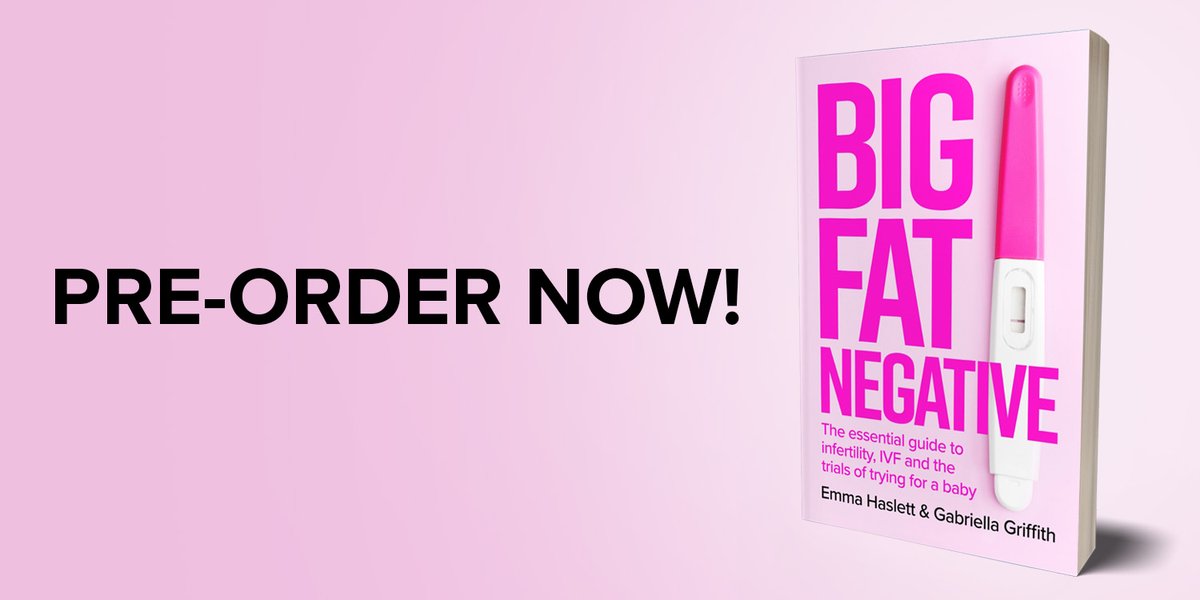 BlakeFriedmann's tweet photo. From the hosts of the hit podcast @bigfatnegative, @emmahaslett and @gabbygriffith, comes a fantastic new book on infertility: BIG FAT NEGATIVE. It is out in exactly one month and is available to pre-order now: https://t.co/byFeLqmTze https://t.co/yoXH5bGZ4s