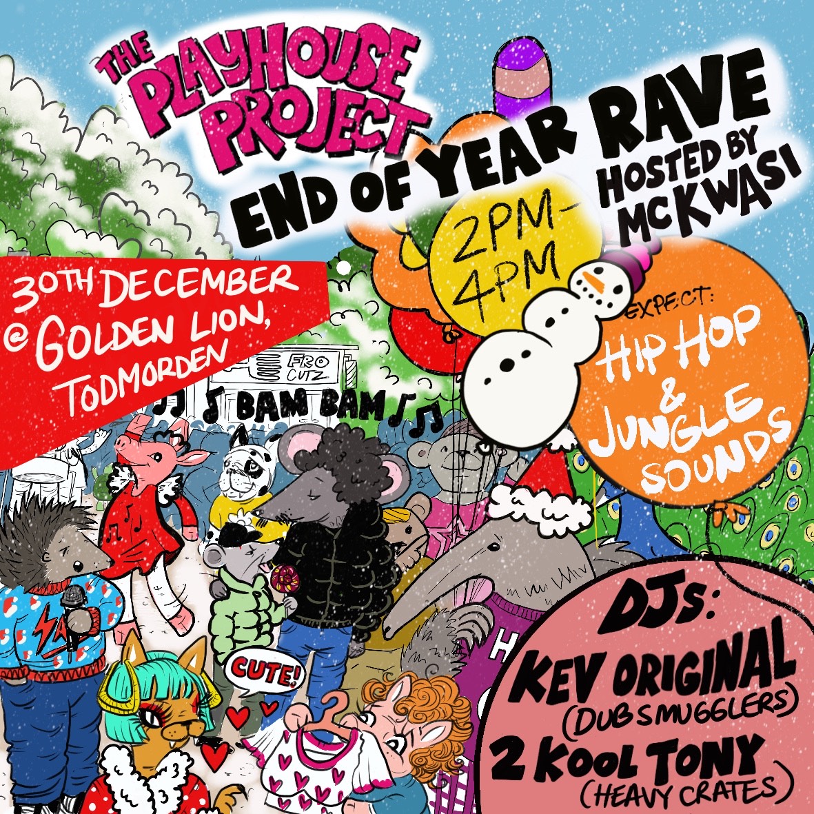 THE PLAYHOUSE PROJECT END OF YEAR FAMILY RAVE with 2 Kool Tony & Kev Original B2B Hosted by King of the mic MC Kwasi 🔥 🚧 Reggae, Dancehall, Hip Hop & Soul 🚧 Tickets here 👉 skiddle.com/e/35961852