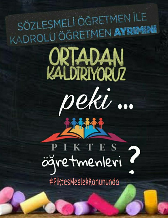 Aynı aşamalardan geçmiş aynı  okul da görev yapan öğretmenlerin bir kısmına kadro verip 657 tabi edip bir kismina da sen gelme sen piktes lisin demek hangi hukuka hangi ahlaka hangi vicdana sığar 
#PiktesMeslekKanununda