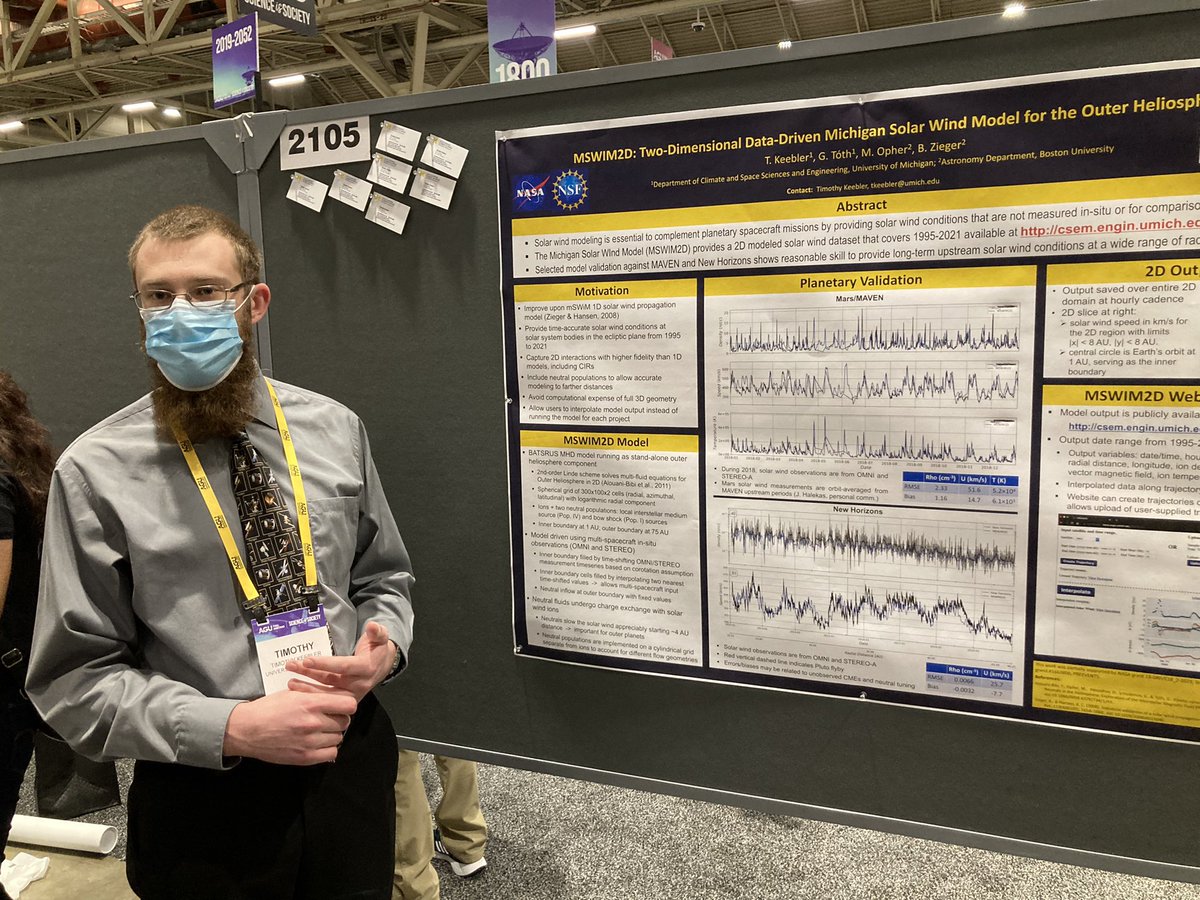 LiemohnSpace's tweet photo. Tim Keebler at his #AGU21 poster presentation. Way to go, Tim! @umclasp https://t.co/IrPwVmRrDu