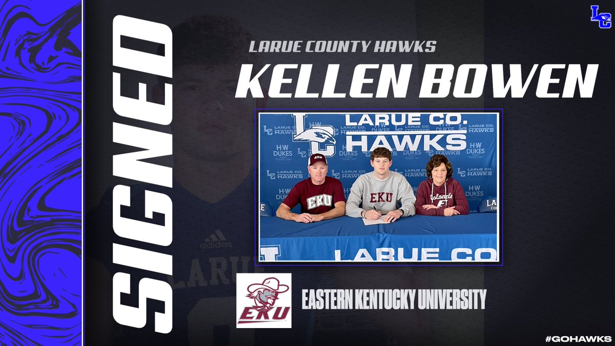 laruecohawks's tweet image. OFFICIAL - Kellen Bowen signs with Eastern Kentucky University!
@LaRueCoHerald