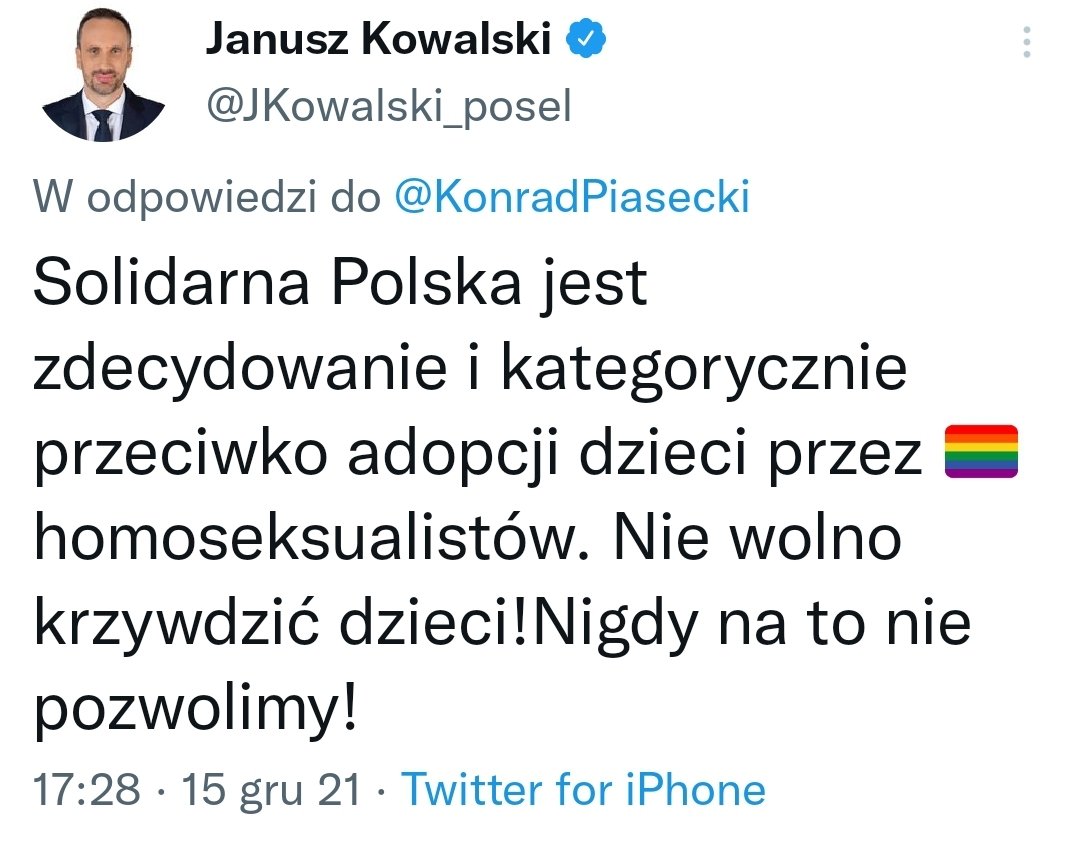 K_Smiszek's tweet photo. Takie wypowiedzi świadczą o tym, jak bardzo uwsteczniona jest polska prawica pod względem podstawowych praw człowieka. https://t.co/5RhySIdW08