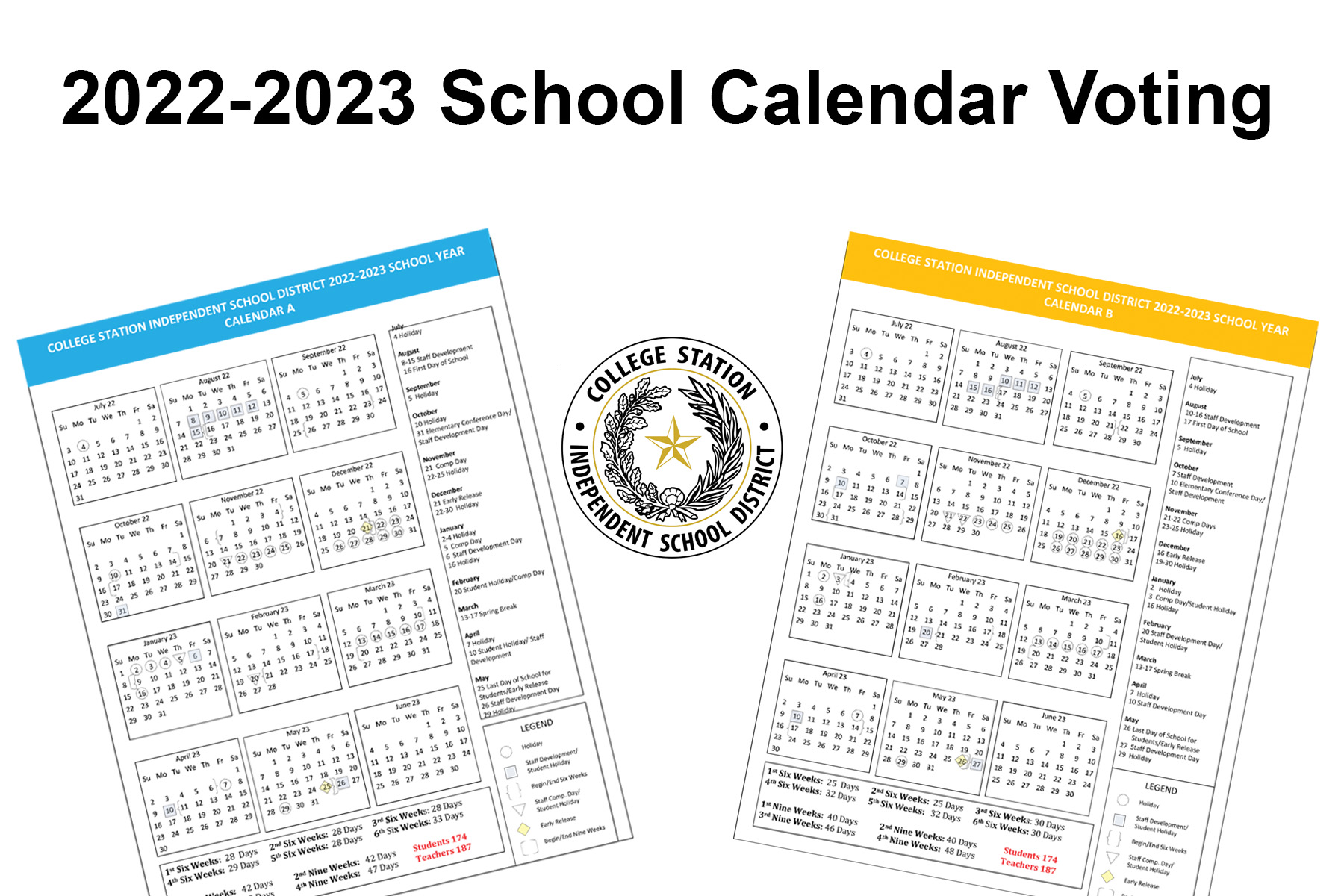 College Station Isd Calendar 2022 2023 College Station Isd On Twitter: "It's Calendar Voting Time. Please Take A  Few Minutes To Review The Two Options For The 2022-2023 Csisd School  Calendar. After Review, Pick Your Favorite And Provide