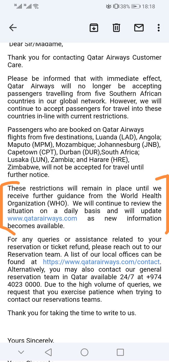 Raja1605's tweet photo. @BISouthAfrica @WHOSouthAfrica @qatarairways @Vinothshiva84 @qrsupport We kindly request you to check this matter urgently &amp; request to resume Outbound flight operations between SA &amp; India.response from QATAR Cc just now,Pls refer to 1000's of latest tweets under 'South Africa Travel Ban', https://t.co/TFMKyAWMiQ