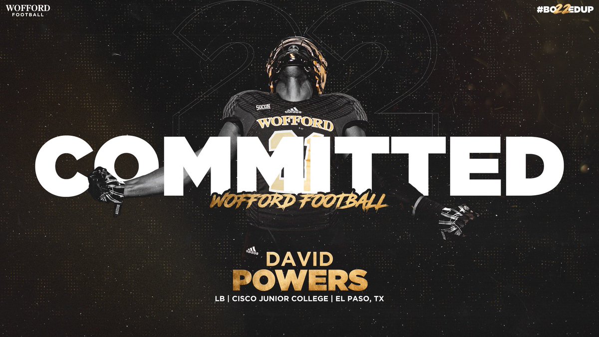 Davidpowers_24's tweet photo. 1000% committed to @Wofford_FB 
@Coach_Doolittle @CoachRGreene 
Thank you to all the coaches and people that have been there for me in my life and through this process!!🙏🙏#DefineYourStandard #GoTerriers #AGTG https://t.co/QcdufPPir2