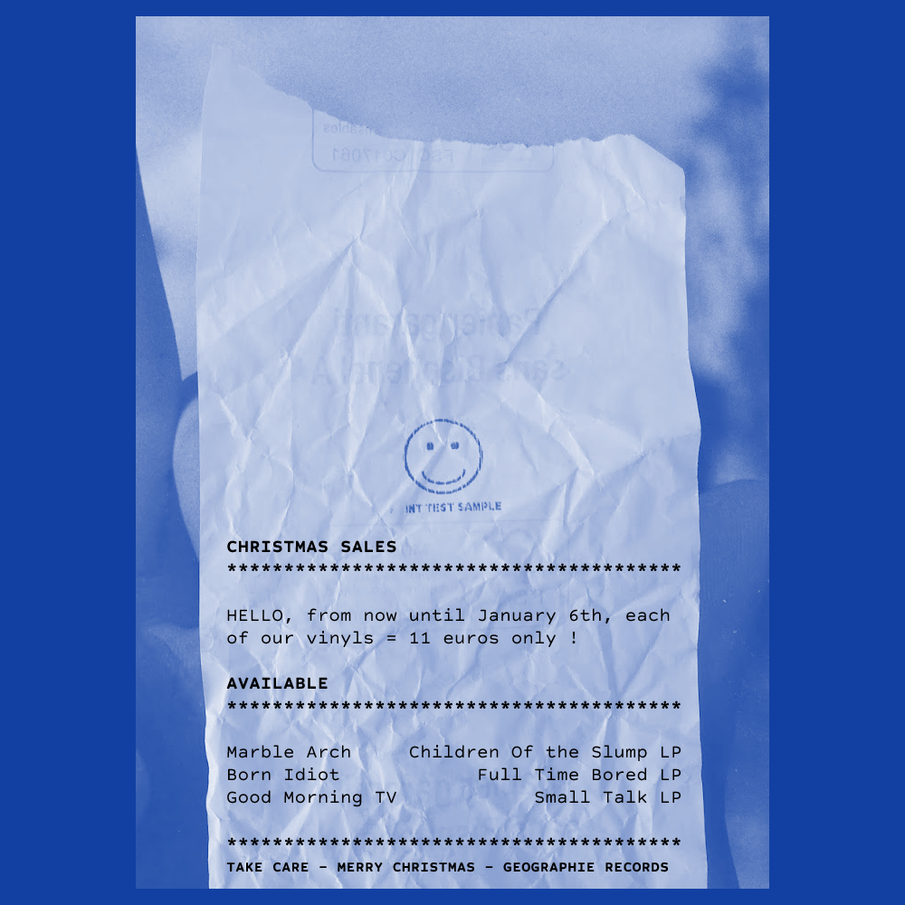 🎄Christmas sales  
Marble Arch ☃︎ <a href="/bornidiott/">BORN IDIOT</a> ☃︎ Good Morning TV
✏︎ geographie.bandcamp.com