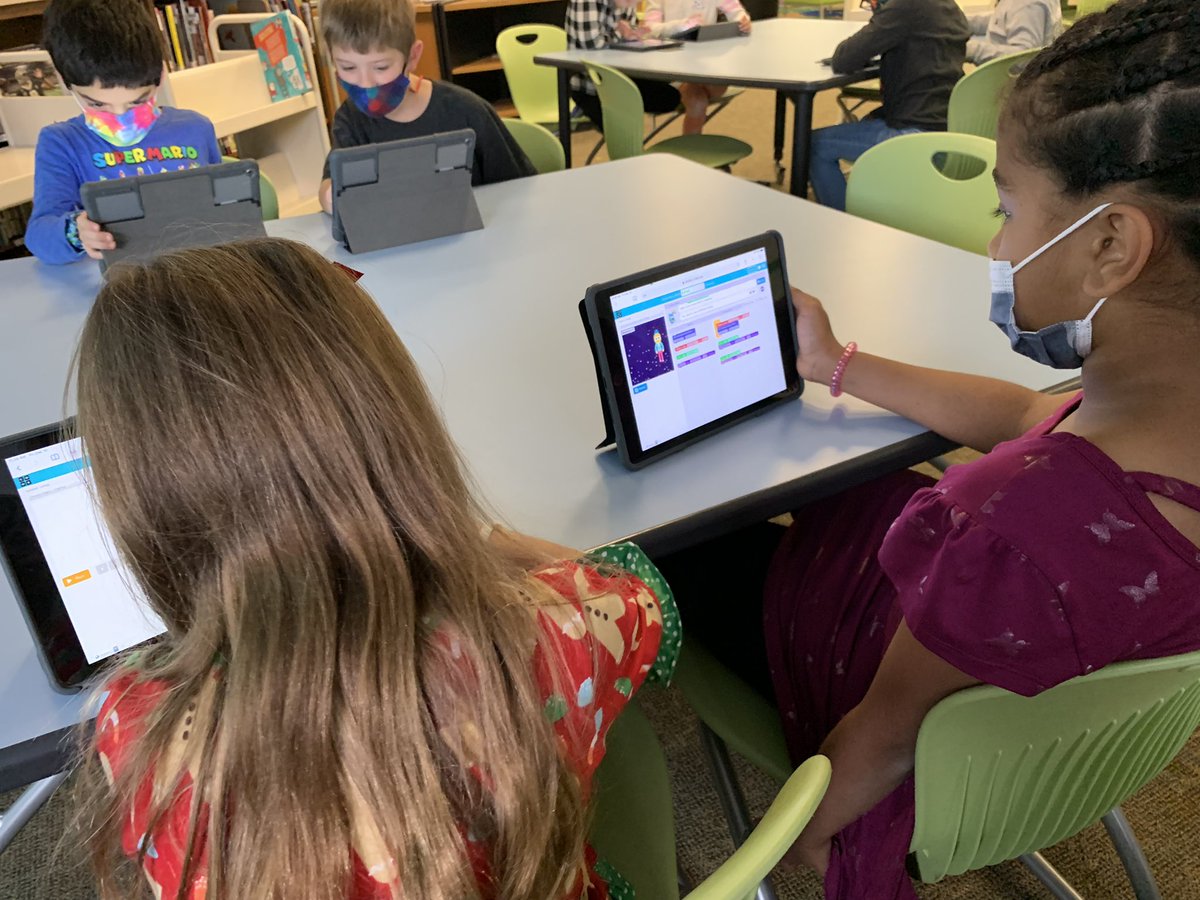 GoShapiro's tweet photo. Hour of Code Week was so much fun! @_Cubetto Gingerbread maze, Binary Bracelets & Dance Parties galore! #HourofCode2021 @codeorg https://t.co/9CKVGUloqE