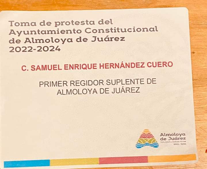 SamEnrique_14's tweet photo. tuve el privilegio y honor de acompañar en su toma de protesta como Presidente Municipal de Almoloya de Juárez, al Lic. @Oscar_SanchezMx Muchas Felicidades estoy seguro de que con gran capacidad y compromiso gobernará para el bien de las y los ciudadanos de esta tierra.  🤜🤛 https://t.co/AeGqz7JbjL