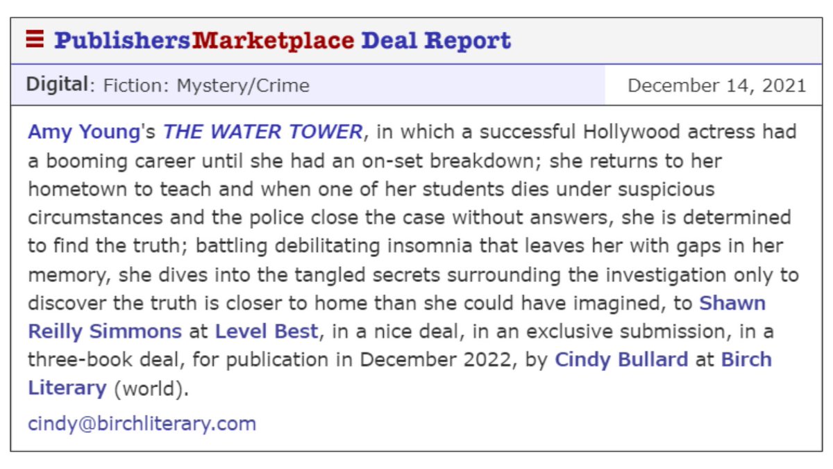 So excited! Signed a 3-book deal with <a href="/levelbestbooks/">Level Best Books</a>  with <a href="/ShawnRSimmons/">ShawnRSimmons</a> editing! Thank you so much to the best agent, <a href="/CindyBirchLit/">📚CindyBullard📚is closed to submissions.</a>! #mystery #writingcommunity